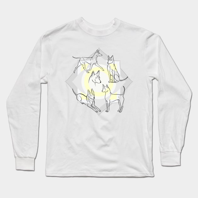 Thai Ridgeback Dogs Long Sleeve T-Shirt by illucalliart